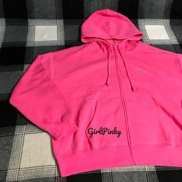 VS PINK CARMINE ROSE FULL ZIP HOODIE WITH BLING LOGO LIMITED EDITION SIZE MEDIUM - Picture 10 of 11